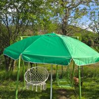 Градинански чадър с чупещо рамо и UV защита с ВЕТРОУСТОИЧИВА КЛАПА 220/220см, снимка 1 - Градински мебели, декорация  - 45682421