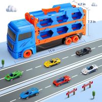 Транспортен камион с мини автомобили, състезателна писта, играчка за деца 2+ г., снимка 4 - Коли, камиони, мотори, писти - 45512195