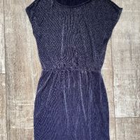 Нова елегантна ежедневна тъмно синя еластична рокля рипс плисе метална нишка, снимка 5 - Рокли - 45388090