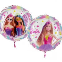 Барби Barbie кукла двустранен кръгъл фолио фолиев балон хелий или въздух парти рожден ден, снимка 1 - Други - 45012843