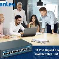 YuanLey 8-портов Gigabit PoE Switch преключвател с 2 Gigabit Uplink 8 PoE+ порта 1000Mbps 1 SFP порт, снимка 5 - Суичове - 45186309