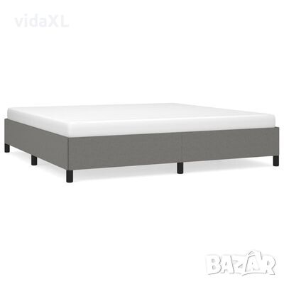 vidaXL Рамка за легло Тъмносив 200x200 см плат(SKU:347091, снимка 1
