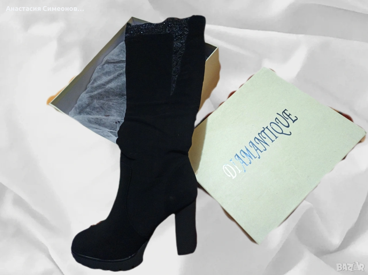 Дамски чизми на висок ток , снимка 1