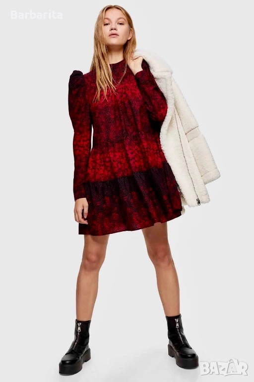 Рокля цвят бордо размер М/38, снимка 1