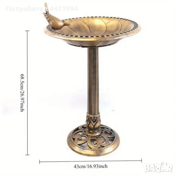 външна фонтана за птици за градинско оформление, снимка 1