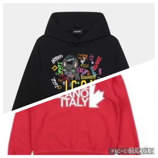 Dsquared червен суичър суитшърт hoodie худи, снимка 1