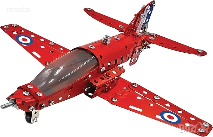 Конструктор Самолет, Метални части, Червен, 201 бр, снимка 1