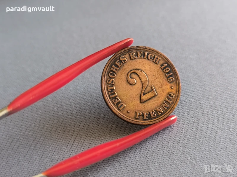 Райх монета - Германия - 2 пфенига | 1916г.; серия A, снимка 1