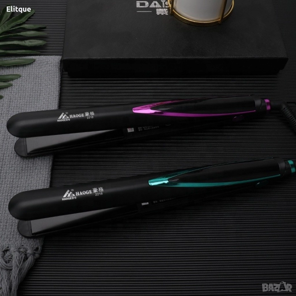 Професионална преса за изправяне на коса с турмалинови керамични плочи, снимка 1