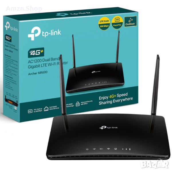 TP-Link Archer MR600 безжичен 4G рутер Гигабитов етернет Двубандов (2,4 GHz / 5 GHz) 4G Черен, снимка 1