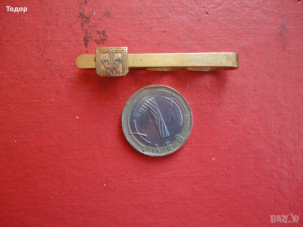Позлатена игла щипка за вратовръзка 1892 съдия адвокат, снимка 1