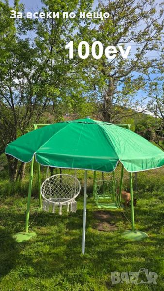 Градинански чадър с чупещо рамо и UV защита с ВЕТРОУСТОИЧИВА КЛАПА 220/220см, снимка 1