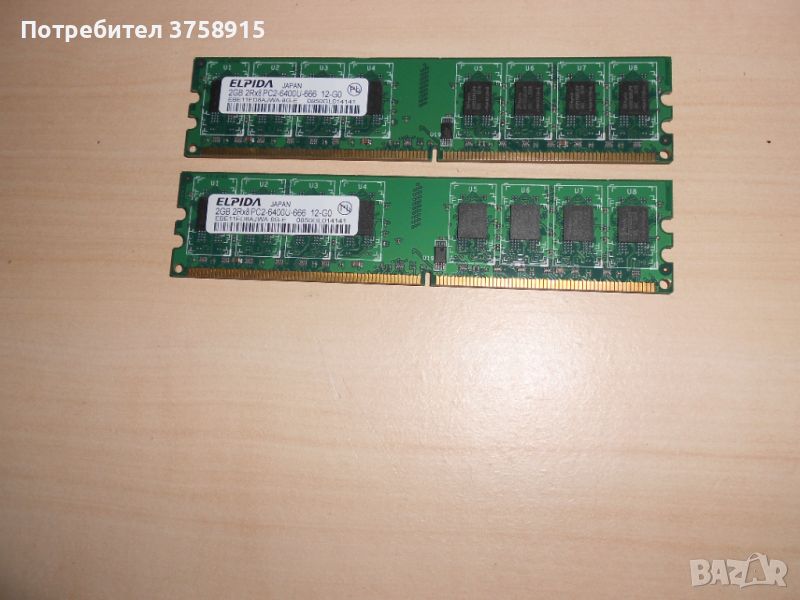 401.Ram DDR2 800 MHz,PC2-6400,2Gb.EPIDA. Кит 2 Броя. НОВ, снимка 1