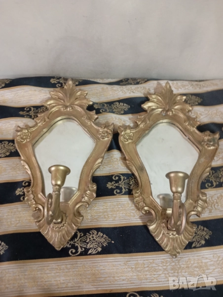 Винтидж свещници за стена комплект, снимка 1