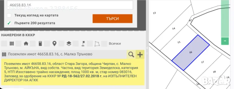 Продават се парцели Малко Тръново, снимка 1