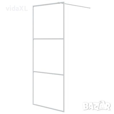 vidaXL Параван за баня, бял, 80x195 см, прозрачно ESG стъкло（SKU:152150, снимка 1