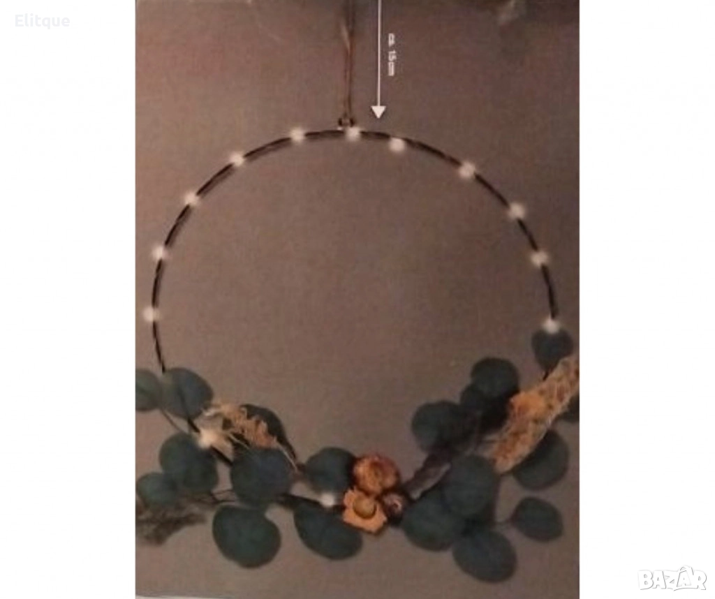 LED декоративен пръстен 20 топли бели светодиода, снимка 1