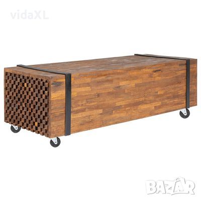 vidaXL Маса за кафе, 110x45x38 cм, тиково дърво масив(SKU:326172, снимка 1