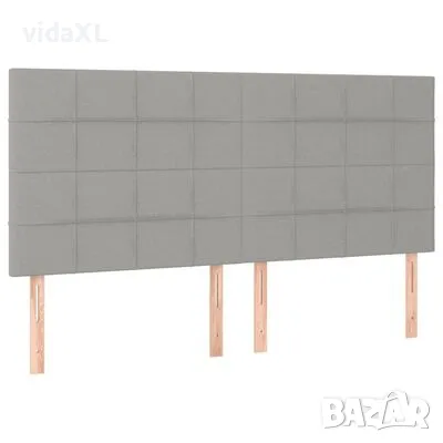 vidaXL Горни табли за легло, 4 бр, светлосиви, 80x5x78/88 см, плат（SKU:3116338）, снимка 1