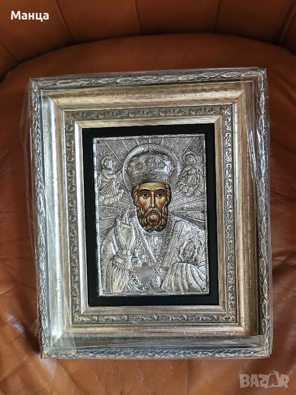  Сребърна икона на Свети Никола, снимка 1