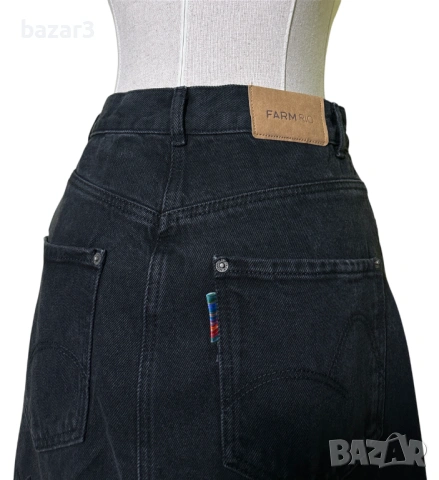 Farm Rio дънкова рокля в черно деним, снимка 6 - Поли - 53715781