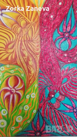 Картина,авторска 70см,50 см,в рамка., снимка 6 - Картини - 53658887