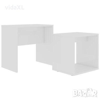 vidaXL Комплект маси за кафе, бял, 48x30x45 см, ПДЧ(SKU:802885, снимка 1 - Маси - 45619514