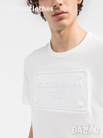 Dolce & Gabbana DG White Embossed Logo Мъжка Тениска size 46 (M), снимка 1 - Тениски - 46060732