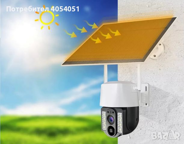 Соларна, безжична камера за видеонаблюдение VC3-4G,V380, слот за SIM и SD карта, снимка 3 - IP камери - 45187516