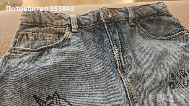 Дънкова пола Zara с рисунки, снимка 4 - Детски рокли и поли - 51704805