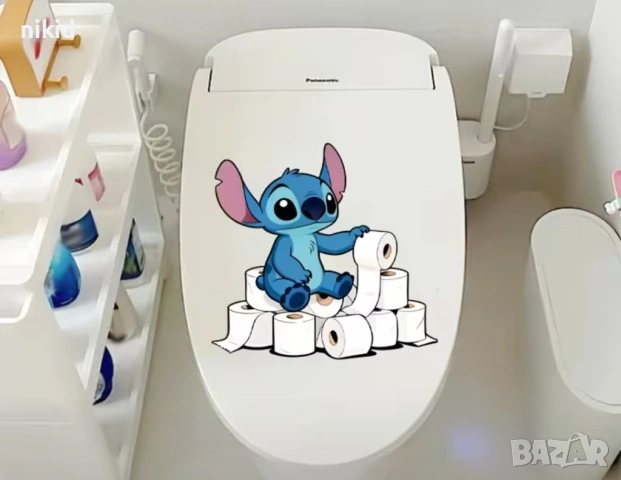 Стич Stitch ролки хартия стикер лепенка за стена мебел или тоалетна чиния за капака и автомобил авто