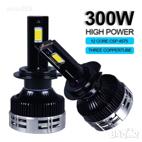 ЛЕД  ДИОДНИ КРУШКИ 300W -50000 лумена (реални) h1,h7,h4,h11,h3,h8, снимка 7 - Аксесоари и консумативи - 51984770