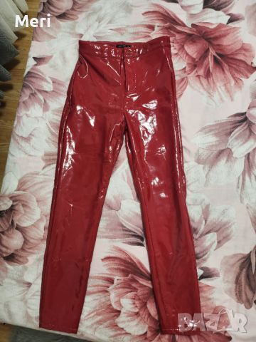 Латексов червен панталон висока талия Calliope, снимка 1 - Панталони - 45306988
