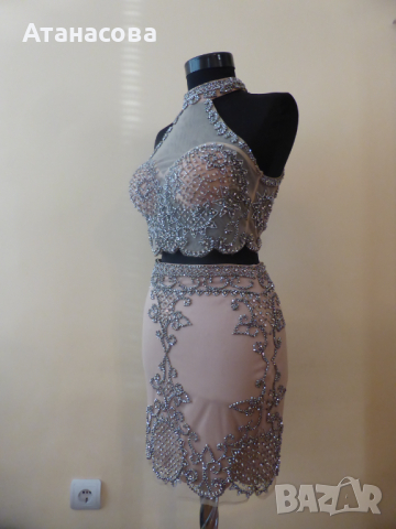  Абитуриентска официална рокля SHERRI HILL от 2 части с камъни Swarowski, снимка 2 - Рокли - 44958246