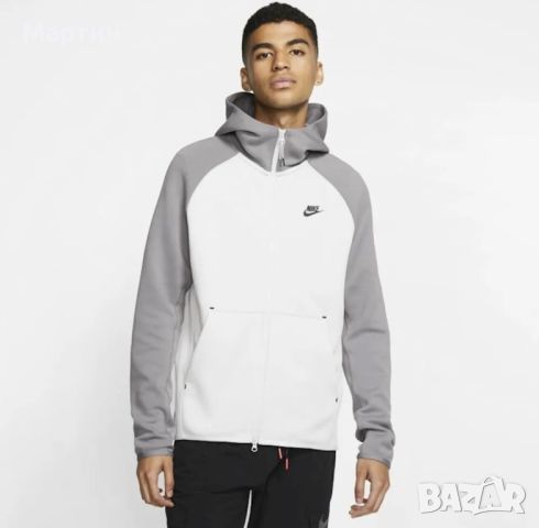 Мъжко горнище Nike Tech Fleece Grey/White - размер XL