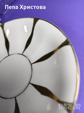 Чаша за кафе (мока) Carl Tielsch Altwasser "Barock Gold", снимка 6 - Чаши - 51476373