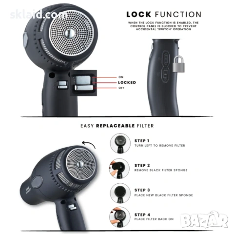 Сешоар за коса Kyone Glamjet, снимка 4 - Сешоари - 53888852