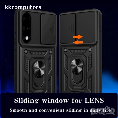 Калъф за OnePlus Nord 5 5G / OnePlus Ace 5 Ultra 5G с Плъзгащ Капак за Камера & Държач | Военна Защи, снимка 12 - Калъфи, кейсове - 51921402
