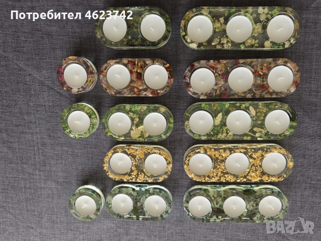 Свещник от епоксидна смола, снимка 4 - Декорация за дома - 52122853