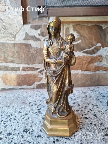 Скулптура Мадоната и младенеца , снимка 7 - Антикварни и старинни предмети - 50104073