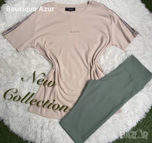 дамски комплекти тениска Guess и клин рипс , снимка 6 - Комплекти - 50331998