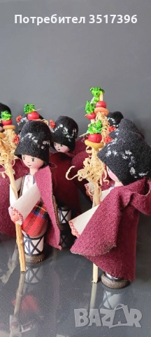 Сурвакар със стъргана дрянова сурвакница - дървена кукла с национална носия - Сурвакари, снимка 3 - Декорация за дома - 52720332