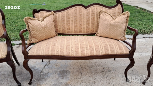 Комплект ретро махагонов масив, снимка 3 - Столове - 52848327