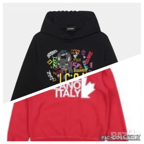 Dsquared червен суичър суитшърт hoodie худи, снимка 1 - Суичъри - 47291112