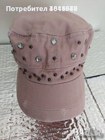 Шапка дамска със стрази размер до 58 см, снимка 2 - Шапки - 52515040