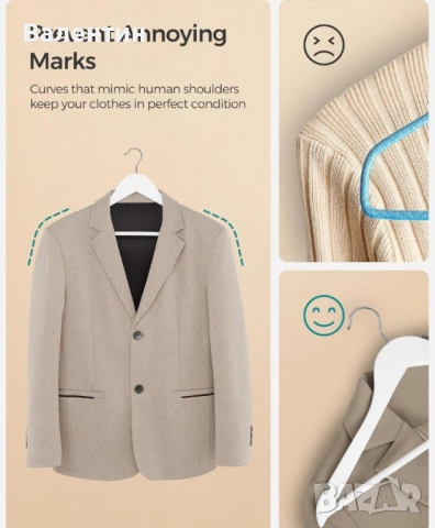 Комплект от 20 дървени закачалки, снимка 6 - Други стоки за дома - 53311177