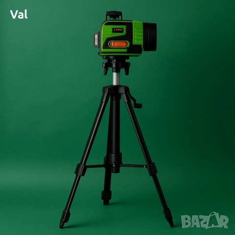 Лазерен нивелир с тринога + подарък малък нивелир