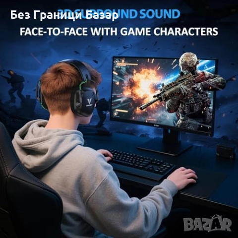 Нови Безжични геймърски слушалки 2.4GHz Bluetooth 50mm 50 часа за игри, снимка 9 - Слушалки и портативни колонки - 52943569