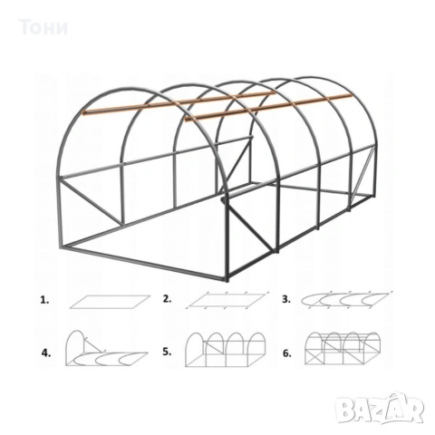 Градиснка оранжерия със стабилна конструкция - перфектен микроклимат за вашите растения - 6 х 3 х 2м, снимка 5 - Оранжерии - 54145314