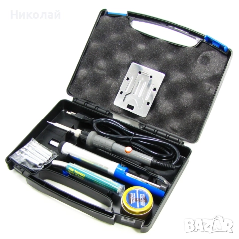 Комплект за запояване в кутия WEP 947-II, поялник 60W с регулируема t 200-450 °C, човки 900M 6 бр.